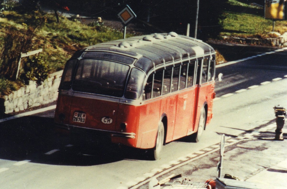 (Z 14) - Aus dem Archiv: AFA Adelboden - Nr. 3/BE 26'703 - FBW/Gangloff im November 1987 in Adelboden, Landstrasse