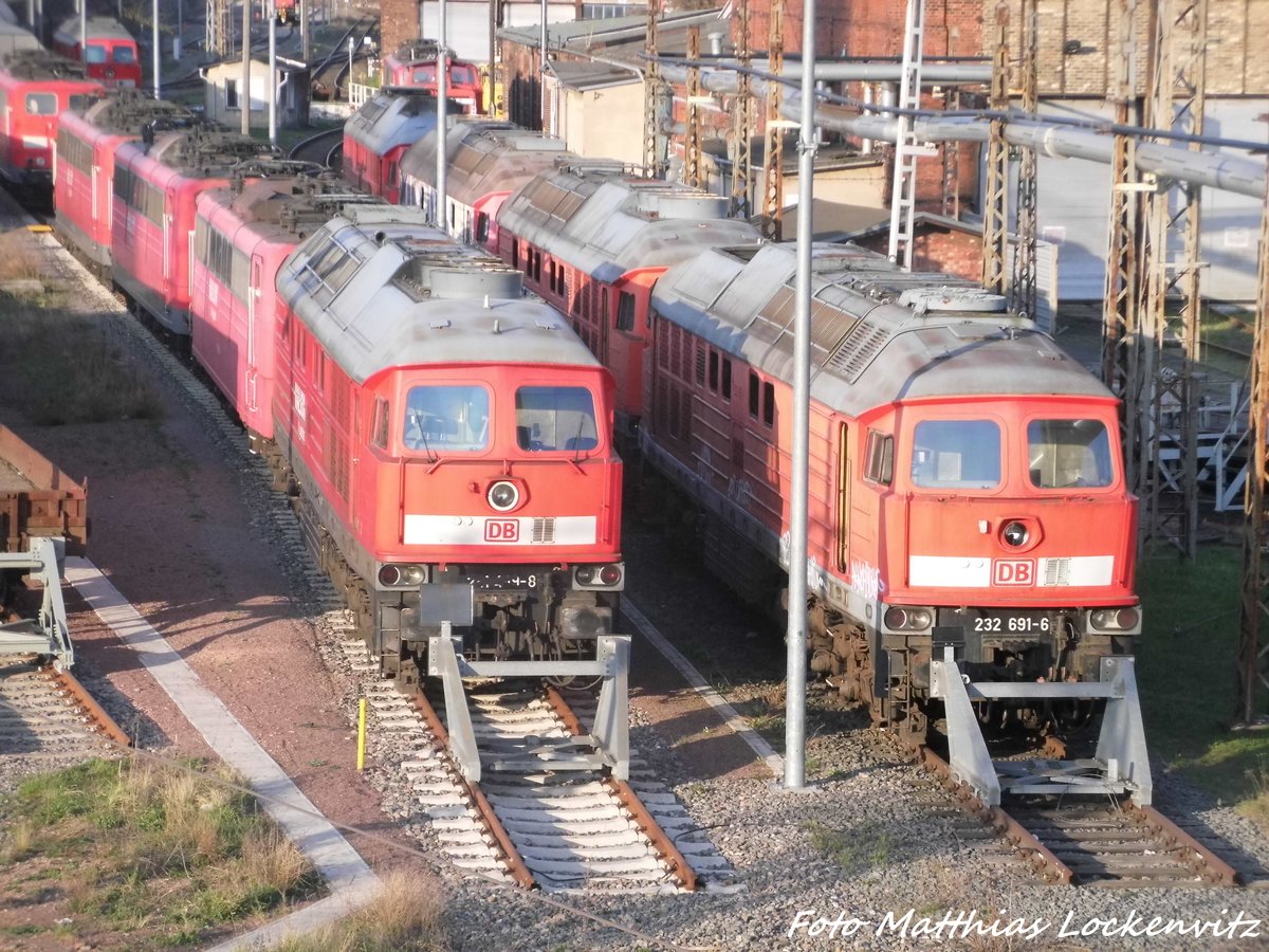 Z-Gestellte 241 449-8,232 691-6 und weitere 232er sowie 151er in Halle (Saale) am 6.4.16