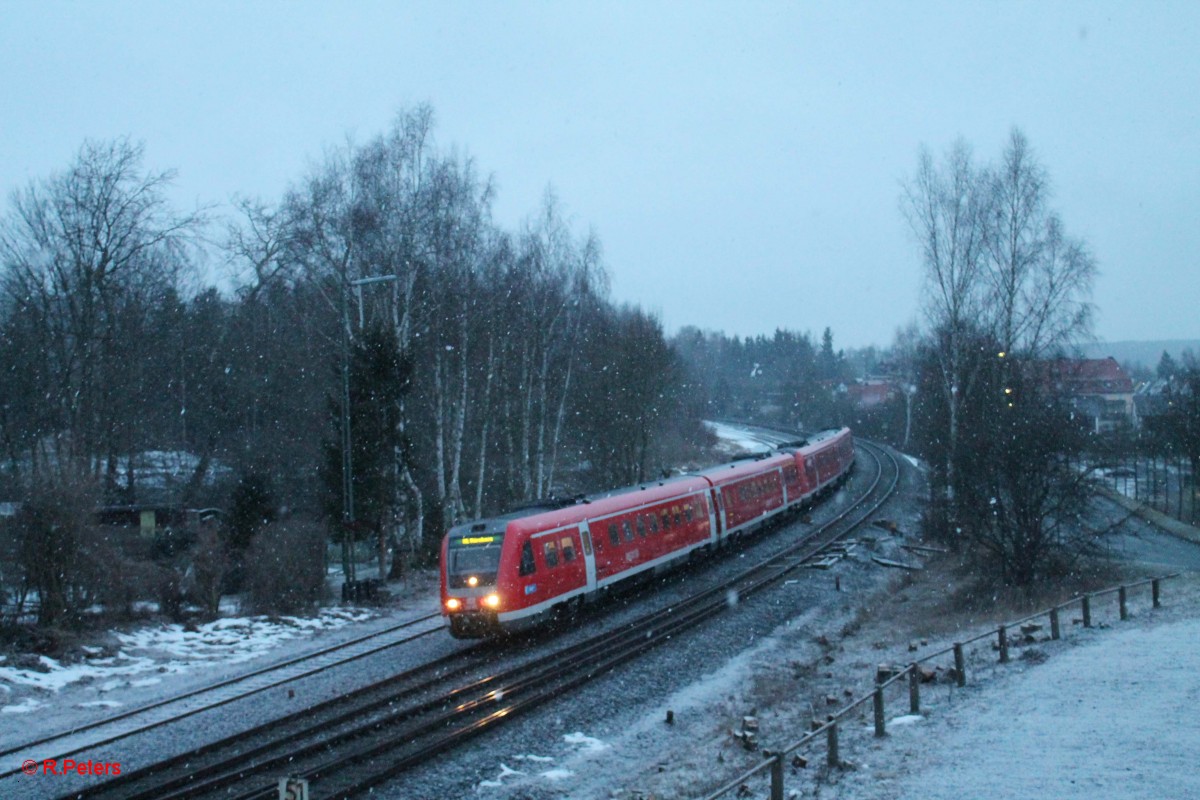 Zwei 612er auf dem Weg nach Nürnberg bei der Einfahrt in marktredwitz. 28.02.15