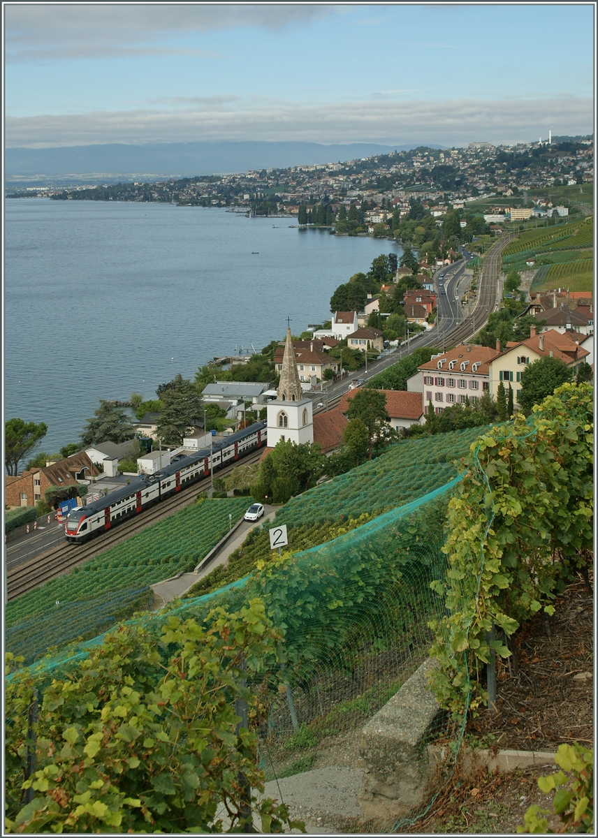 Zwei SBB RABe 511 als RE Genève Vevey bei Villette.  

20. Sept. 2013