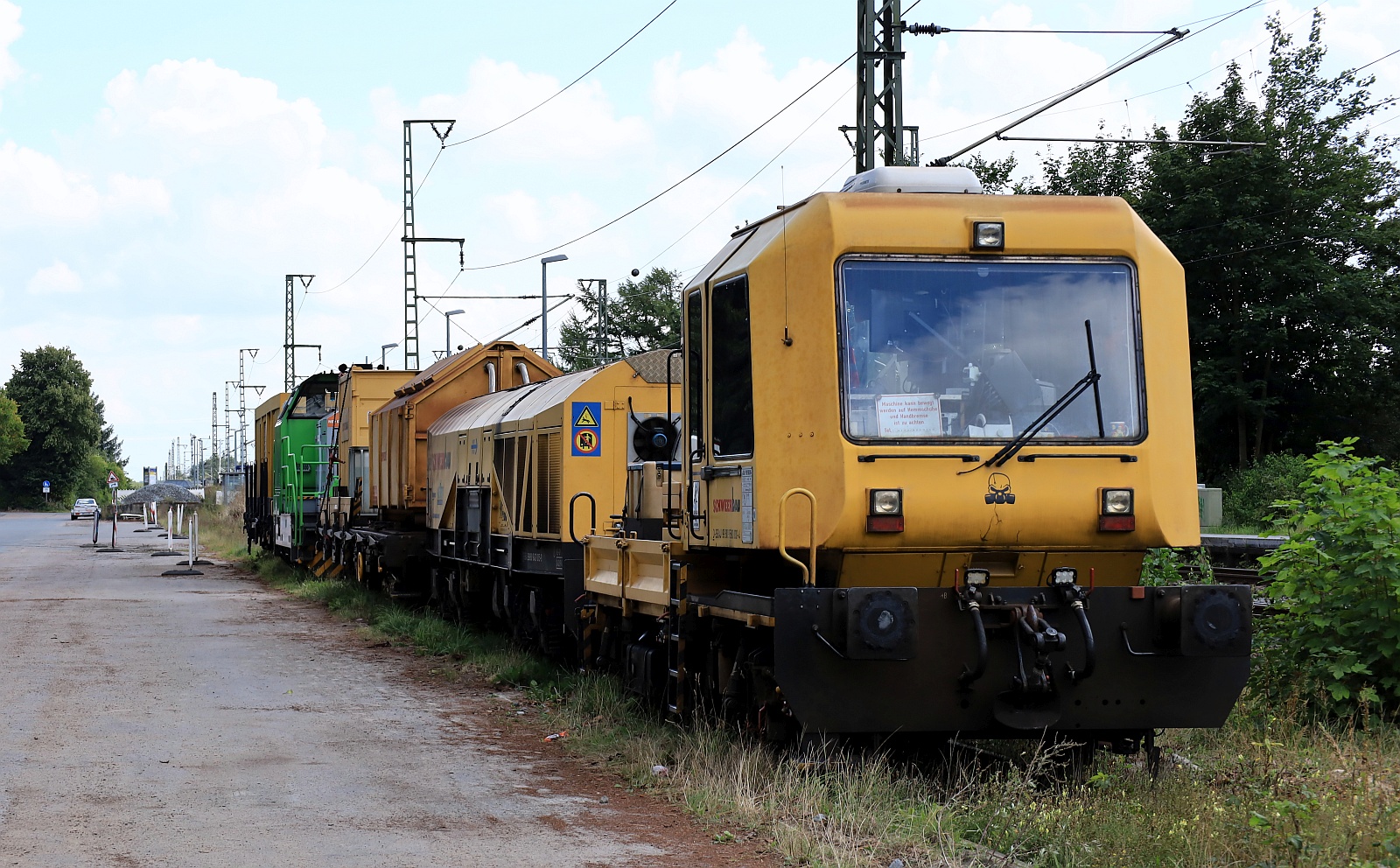 Bauzug der Firma Schweerbau abgestellt in Jübek anlässlich der Bauarbeiten auf der Strecke Jübek-Husum. Jübek 30.08.2025 Bauzug der Firma Schweerbau abgestellt in Jübek anlässlich der Bauarbeiten auf der Strecke Jübek-Husum. Jübek 30.08.2025