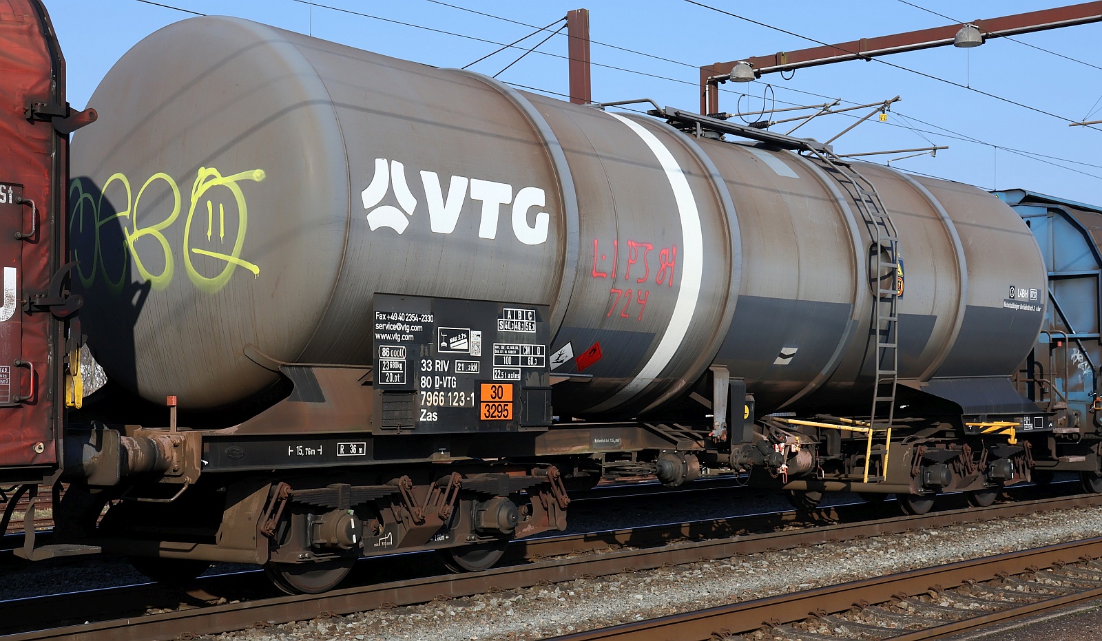 D-VTG 33 80 7966 123-1 Gattung Zas, Volumen 86000l beladen mit 30/3295 Kohlenwasserstoff N.A.G. Pattburg 21.03.2025