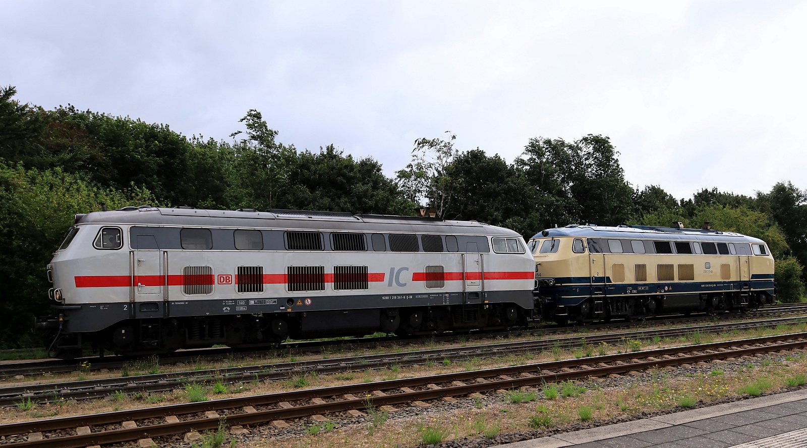 DB 218 341-6 + 315-0 auf Rangierfahrt im Bhf Niebüll. 15.07.2025 DB 218 341-6 + 315-0 auf Rangierfahrt im Bhf Niebüll. 15.07.2025