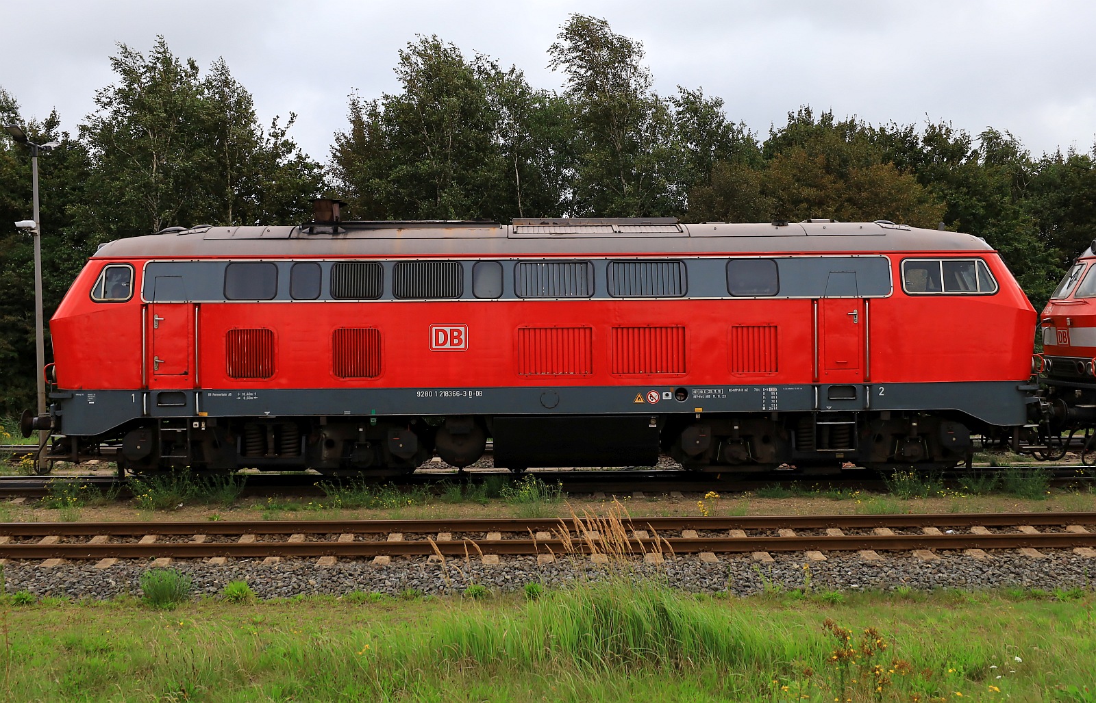 DB 218 366-3, Henschel 31824 Bj 1974, Unt/HB X/29.11.16, Verl/ANB/11.11.23. Niebüll 13.08.2023