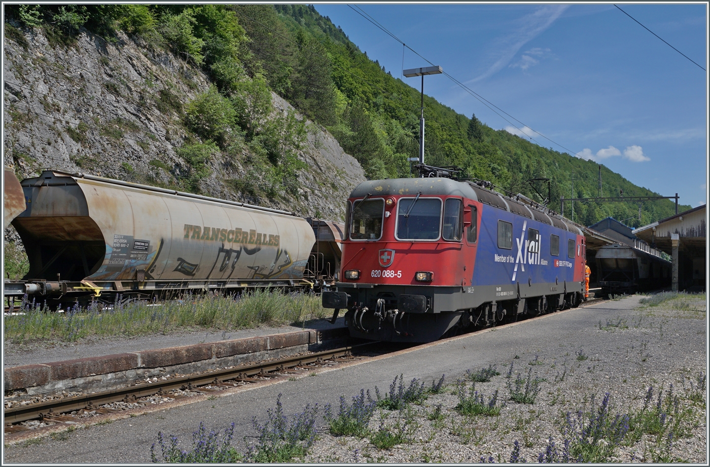 Die SBB Re 6/6 11688 (Re 620 088-5)  Linthal  hat den  Spaghetti -Zug von Domodossola II nach Vallorbe gebracht und rangiert nun für die Übernahme des Gegenzugs.

16. Juni 2022