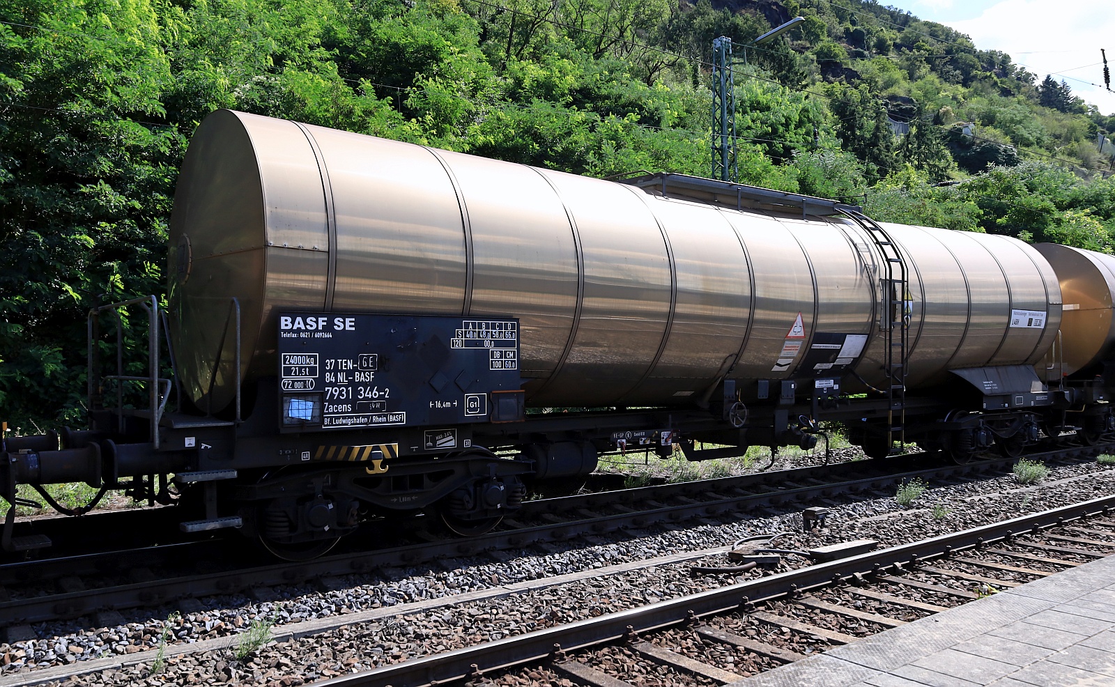 NL-BASF 37 84 7931 346-2 Gattung Zacens Volumen 72000l. Kaub 08.08.2024