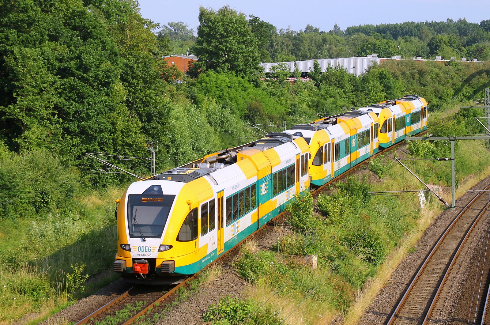 ODEG's VT's zu Gast im Norden anlässlich der Kieler Woche hier der führende 646 040 auf dem Weg zum Hbf Kiel. Kiel 18.06.2023 