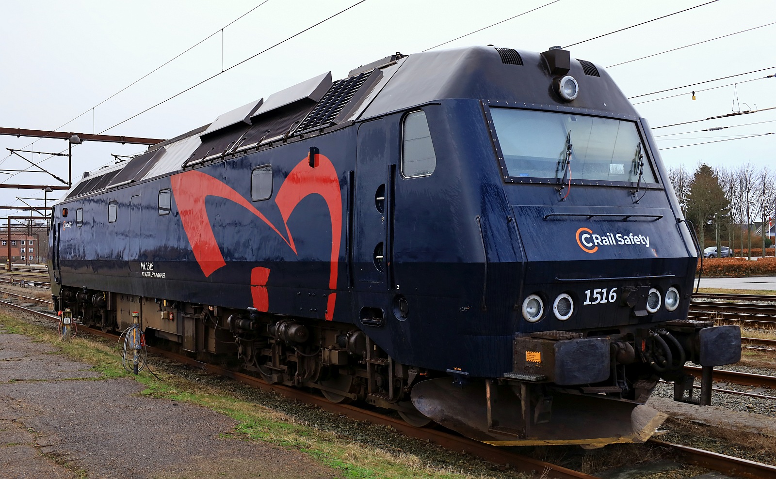 Sie scheint festgerostet zu sein...die C Rail Safety TME 1516 steht seit vielen vielen Tagen im dänischen Grenzbahnhof Pattburg abgestellt. 14.01.2024