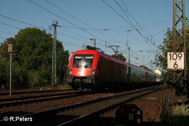 1116 019-9 durchfhrt Obertraubling mit den EC 25 Dortmund – Budapest. 13.09.07
