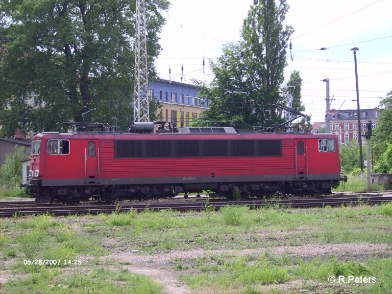 155 055-7 wartet in Frankfurt/Oder auf neue Anweisungen. 28.05.07