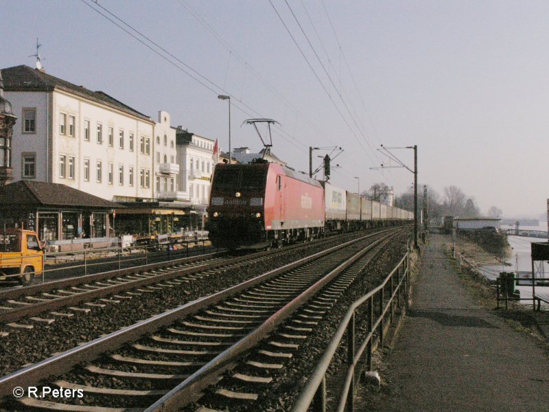 185 101-4 durchfhrt Rdesheim an dem Rhein mit den AMBROGIO. 13.02.08