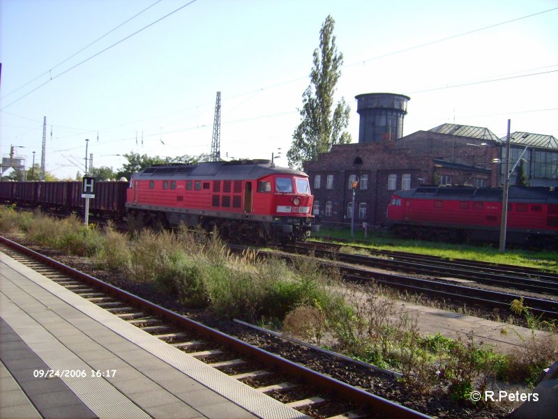 232 174-3 durchfhrt Frankfurt/Oder mit ein Sandzug. 24.09.06