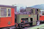 Die Lokomotiven von 1895/96 (SLM Winterthur) für die Snowdon Mountain Railway / Rheilffordd yr Wyddfa: Lok 2  Enid  macht sich in Llanberis bereit für eine Fahrt auf den Berg. 21.Juli 1974 