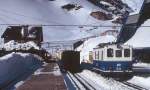 E4  Ramon Albo  (SLM 3371/BBC 2972) der FGC rangiert im Februar 1996 im Endbahnhof Vall de Nuria