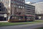 Der von Schindler/Pratteln gelieferte Tw 238 der Rotterdamse Elektrische Tram ist im Februar 1980 als Linie 3 unterwegs.