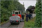 Autour de la voie ferrée / Rund um die eiserne Bahn (Herbstevent 2024) - Der Dm 2/2 N° Biniou wird bei der Ankunft von zahlreichen Reisenden interessiert betrachtet. 

8. Sept. 2024