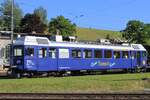 Am 18 Mai 2025 steht der fahrender Kino ABe 526 290 -ex RM- abfahrtbereit in Sümiswald-Grünen während das Bahnspektakel '150 Jahre Emmentalbahn' .