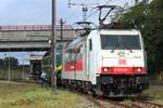 Whrend ein Ausstellung in Retrotrain in Saint-Ghislain am 17 Augustus 2024 knnte u.A. auch DB Cargo 186 237 besichticht werden.