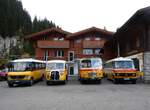 (268'157) - PostAuto Bern - BE 755'378/PID 5684 - Mercedes/Kusters + Schmid, Thrishaus - Nr. 3/BE 26'760 - Saurer/Gangloff (ex Geiger, Adelboden Nr. 3; + Nr. 9/BE 26'105 - Saurer/R&J (ex Geiger, Adelboden Nr. 9) + aus Deutschland: Hahn, Mnchen - Nr. 6/M-MB 309H - Mercedes (ex Mller, CH-Ennetmoos Nr. 6; ex Portenier, CH-Adelboden Nr. 6; ex Geiger, CH-Adelboden Nr. 6) am 12. Oktober 2024 auf der Griesalp