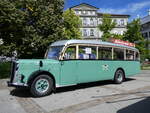 (266'802) - TPF Fribourg - Nr. 307/FR 300'280 - Saurer/Saurer (ex GFM Fribourg Nr. 307; ex GFM Fribourg Nr. 97) am 7. September 2024 in Fribourg, Place Georges Python