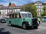 (266'809) - TPF Fribourg - Nr. 307/FR 300'280 - Saurer/Saurer (ex GFM Fribourg Nr. 307; ex GFM Fribourg Nr. 97) am 7. September 2024 in Fribourg, Place Georges Python