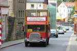 Von der Stadt Knigstein am Elbufer verkehrt dieser MAN Doppelstockbus,  eine Sonderausfhrung, u.