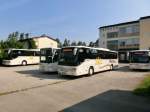 Drei Setra S 415 UL-SF und ein Mercedes-Benz Tourismo RH von Perseus-Reisen aus Neumarkt-St.