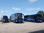 Mercedes Sprinter und Mercedes Tourismo von De Rüganer und Neoplan Cityliner von GFB-Reisen aus Deutschland in Bergen.