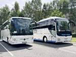 Mercedes Tourismo Vorführwagen und MAN Lion's Coach von Rogge-Reisen aus Deutschland in Plau am See.