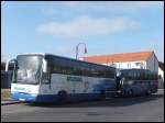 Renault Iliade von Rugia Reisen aus Deutschland und Mercedes Travego von GFB-Reisen aus Deutschland in Bergen.