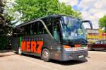 Setra 411 HD von Merz Reisen aus Deutschland am 10.5.2014 in Krems gesehen.