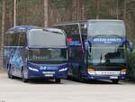 Neoplan Cityliner von GFB-Reisen aus Deutschland und Setra 431 DT von Becker-Strelitz Reisen aus Deutschland in Neustrelitz.