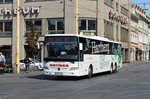 VB Gruber Mercedes Integro mit Hartberg - Stadt der Sinne Werbung als Linie 300 am Jakominiplatz, 20.09.2015  