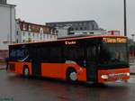 Setra 415 NF mit Hänger der PVM Waren in Neubrandenburg.