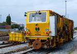 Aarsleff Rail 70 010  Sanne  hergestellt 2010 bei Plasser & Theurer als Plassermatic 08-275 ZW wurde in Aarhus eingesetzt und steht hier abgestellt im  renovierten  Gbf Bereich.