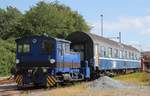 Neu aufgebaute Strukton Köf mit ehemaligem TEN Schlafwagen(Schlieren 1975, ex DSB Wlabm 75-70 460) registriert unter 71 86 75-70 460-2.