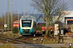 Arriva AR 1008 bei der Einfahrt in Niebüll 12.03.2016