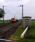 DBS/RSC 0185 333-9 mit einem Leerzug Snps Wagen für Padborg zwecks Holztransport aufgenommen am BÜ Jübek-Nord.