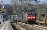 RSC EG 3107 mit dem DSV/Norfolk KLV rauscht hier durch Schleswig gen Hamburg.