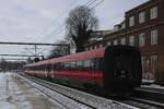 DSB ER 2027 verlasst am 18 Februar 2026 Kolding auf den Weg nach Fredericia.