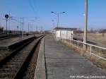 Blick auf den Bahnhof Mukran Mitte / Blick Richtung Mukran West am 4.3.13 