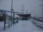 Bahnhof Stralsund - Rgendamm am Schneereichen Montag, 27.1.14