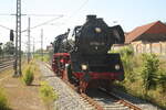 41 1144 mit dem Querfurt-Express bei der Einfahrt in den Bahnhof Merseburg Hbf am 14.8.21  