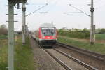 120 125 mit dem Messzug bei der Durchfahrt in Zberitz am 29.4.22