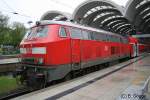 Baureihe 218 an der RB nach Hamburg Hbf ber Lbeck
