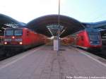 114 017 und Steuerwagen von der S7 im Bahnhof Halle (Saale) Hbf am 19.2.16