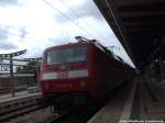 120 201-9 als RE1 mit Ziel Hamburg Hbf im Bahnhof Rostock Hbf am 16.6.14