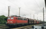 Kohlezug mit 140 652 macht Pause in Wels Hbf am 4 Juni 2004.