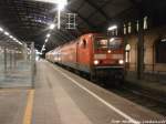 143 934-8 beim Feierabend im Bahnhof Halle (Saale) Hbf am 22.12.14