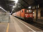 143 934-8 beim Feierabend im Bahnhof Halle (Saale) Hbf am 22.12.14